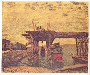 Alfred Sisley Brucke im Bau oil